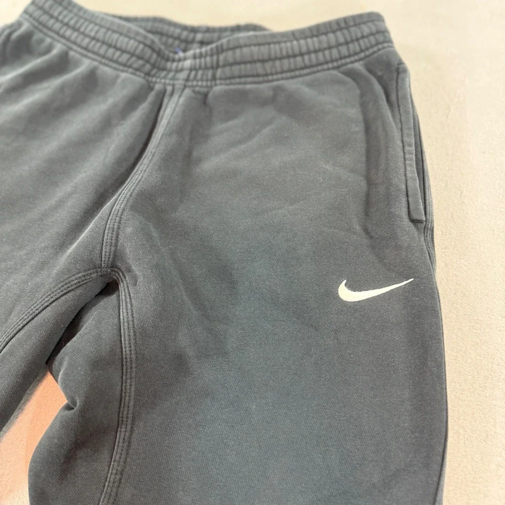 Nike Kids Fleece Jogger Sweatpants‎ Boys M Black Swoosh Snap Pocket